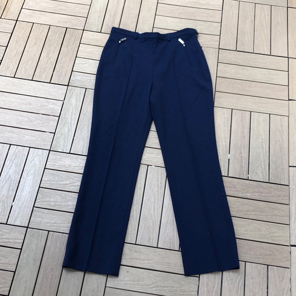 Navy Blue Escada by Margaretha Ley high waisted pants
